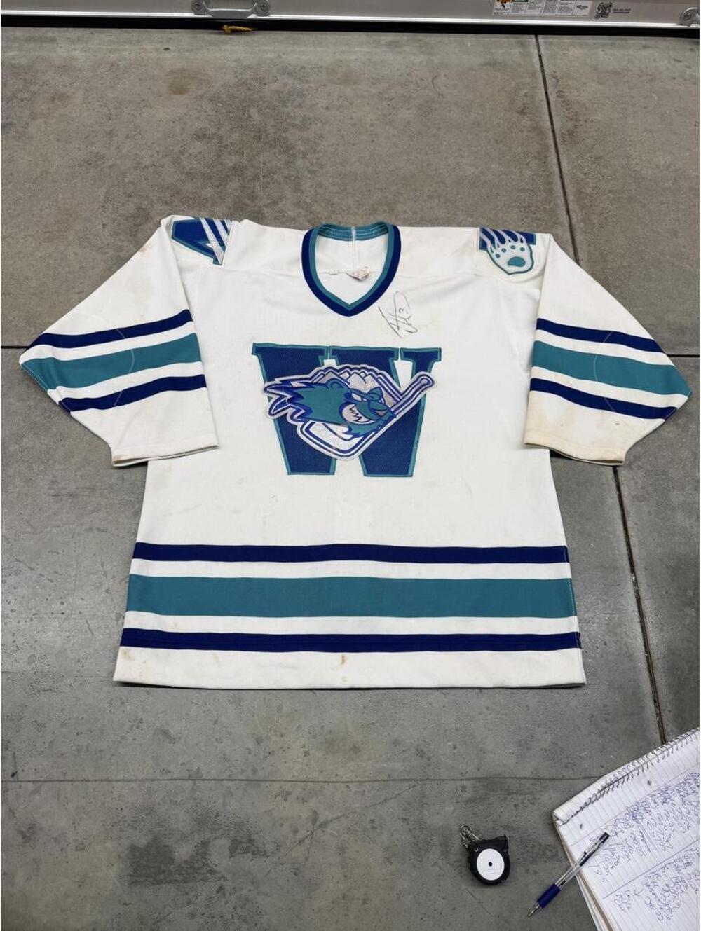 vintage worcester ice cats dan keczmer game worn made in canada hockey jersey